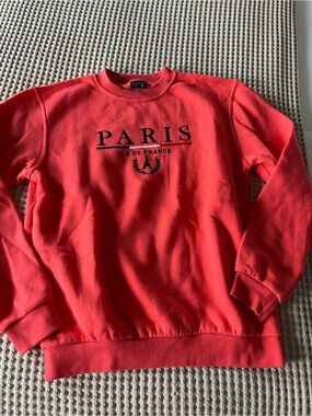 Paris Embroidered Red Crewneck Sweatshirt - Men